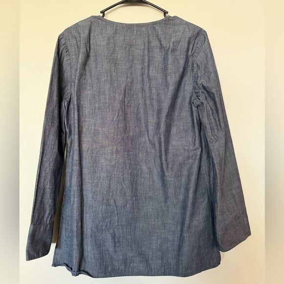 J. Crew Blue Long Sleeve Tunic Top Size Medium - Picture 7 of 8